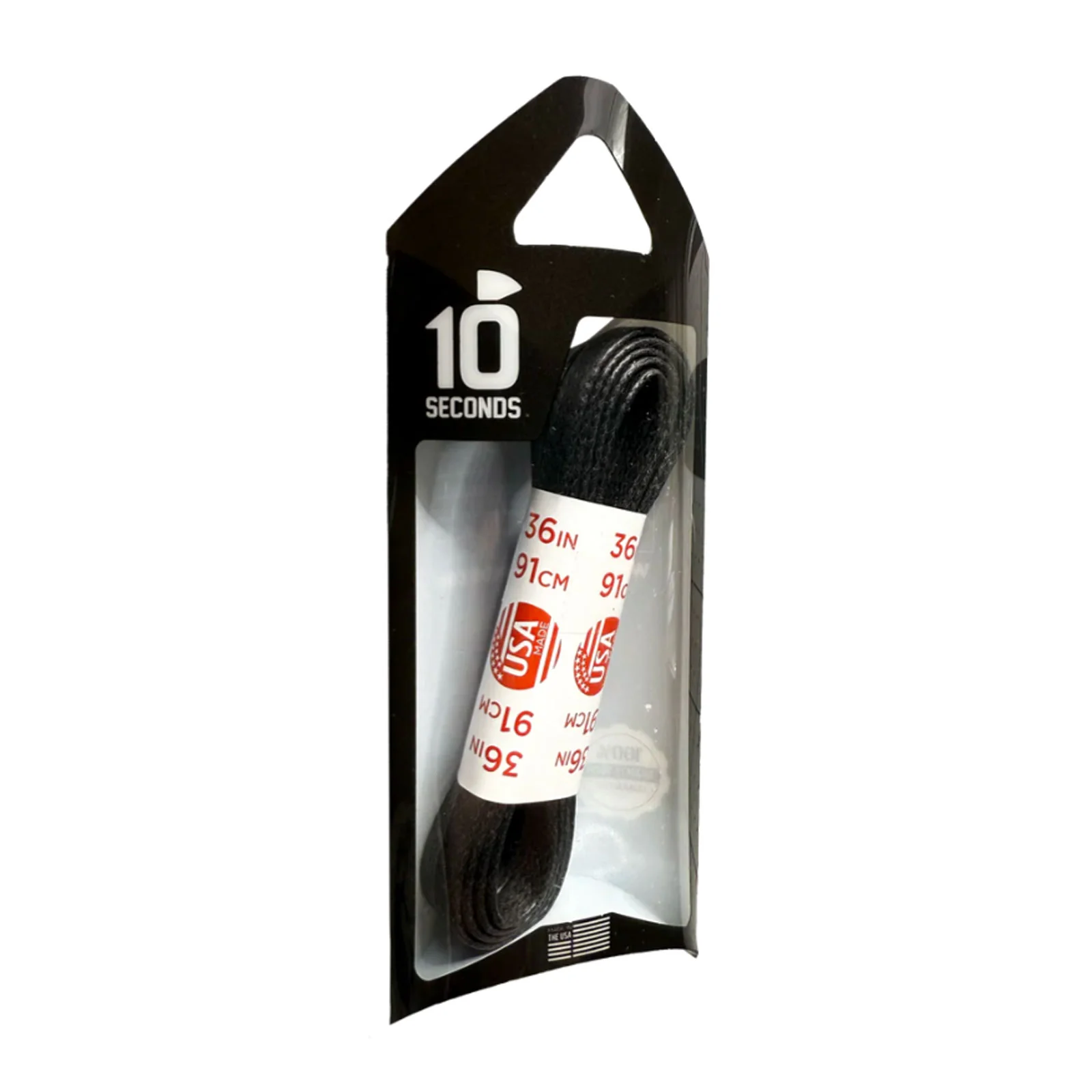 10 Seconds Flat Glazed Casual Shoelace - Black