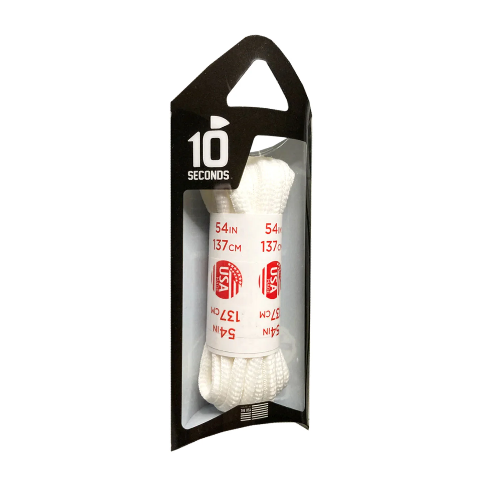 10 Seconds Nylon Oval SoftTouch Shoelace - White - Image 2
