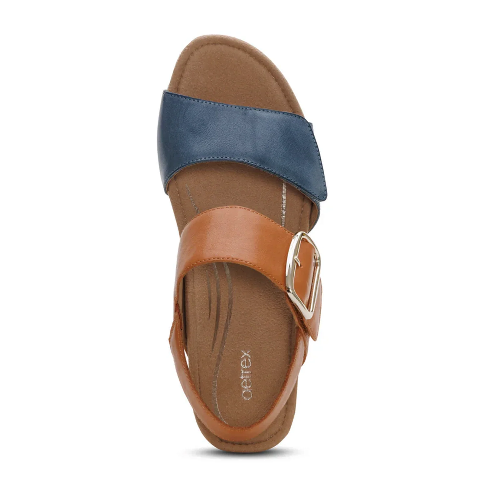 Aetrex Ashley Wedge Sandal (Women) - Hazy Blue Multi - Image 5