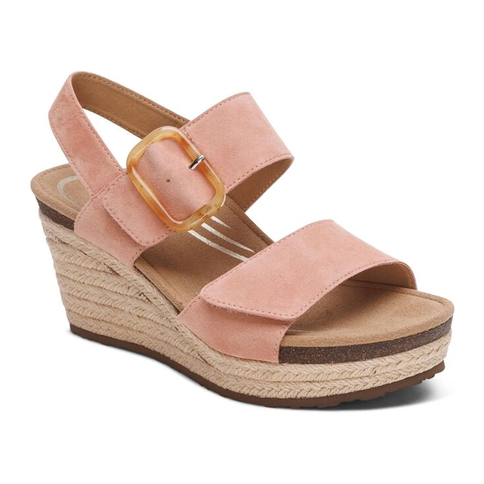 Aetrex Ashley Wedge Sandal (Women) - Rose - Image 3