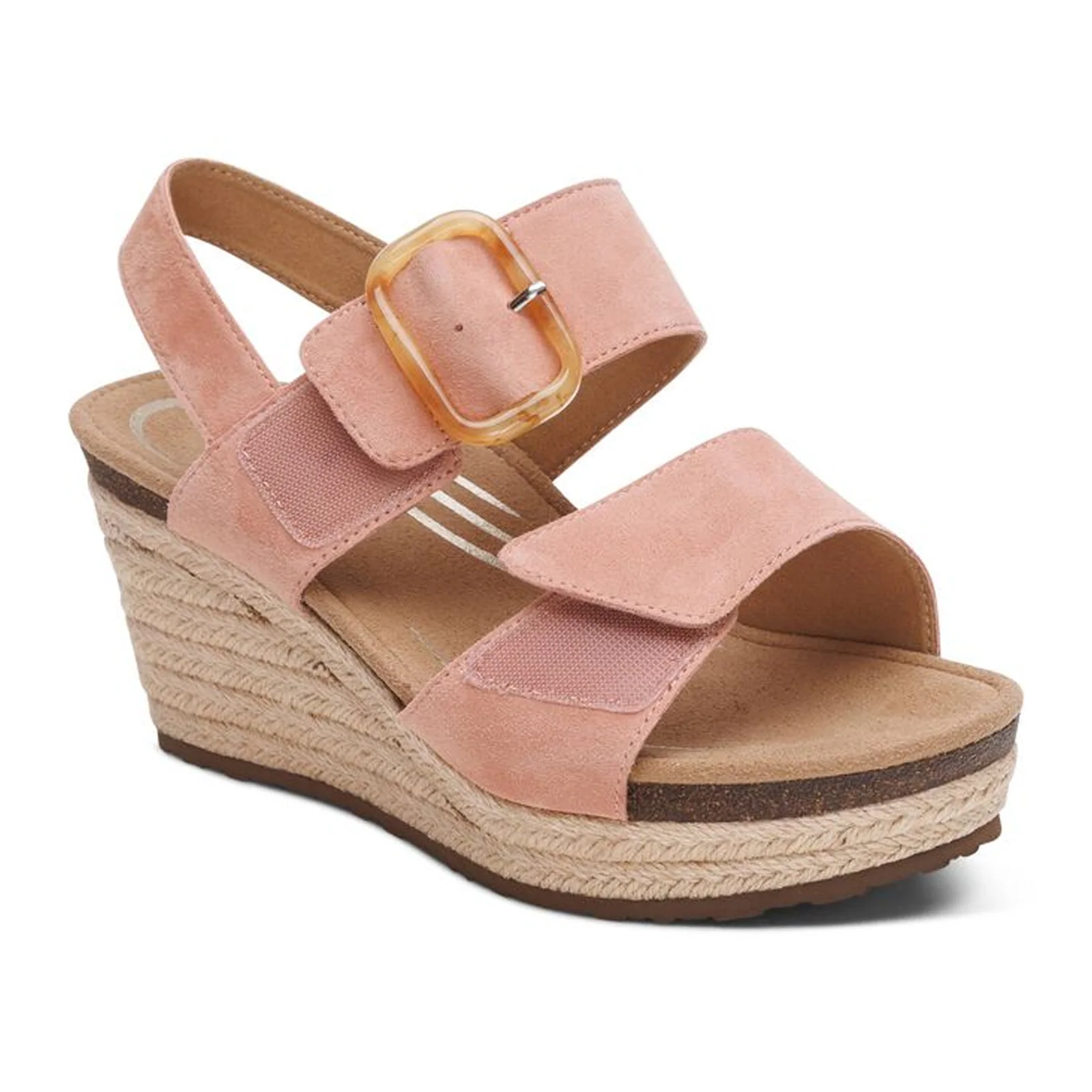 Aetrex Ashley Wedge Sandal (Women) - Rose - Image 7