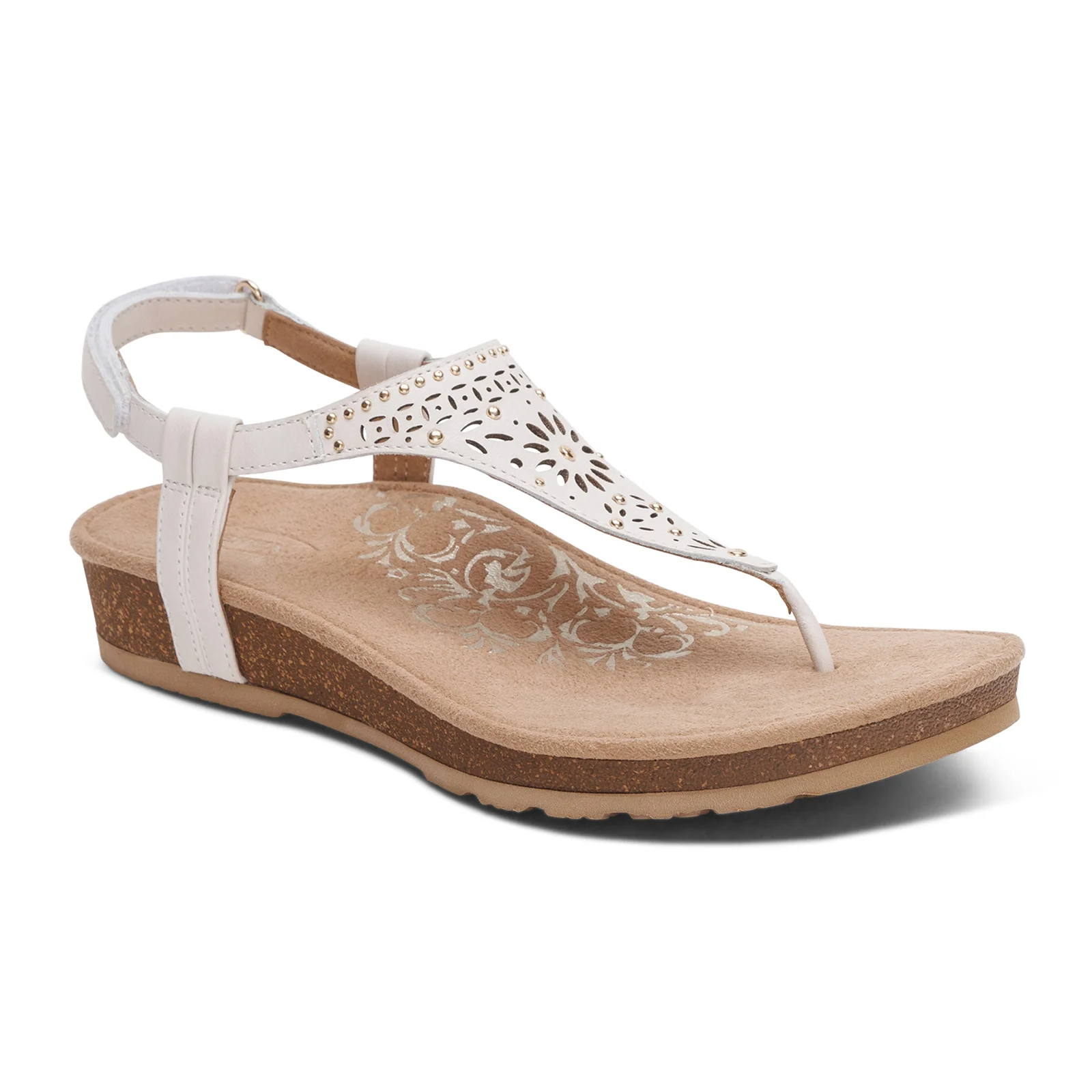 Aetrex Evelyn Backstrap Sandal (Women) - Ivory - Image 3