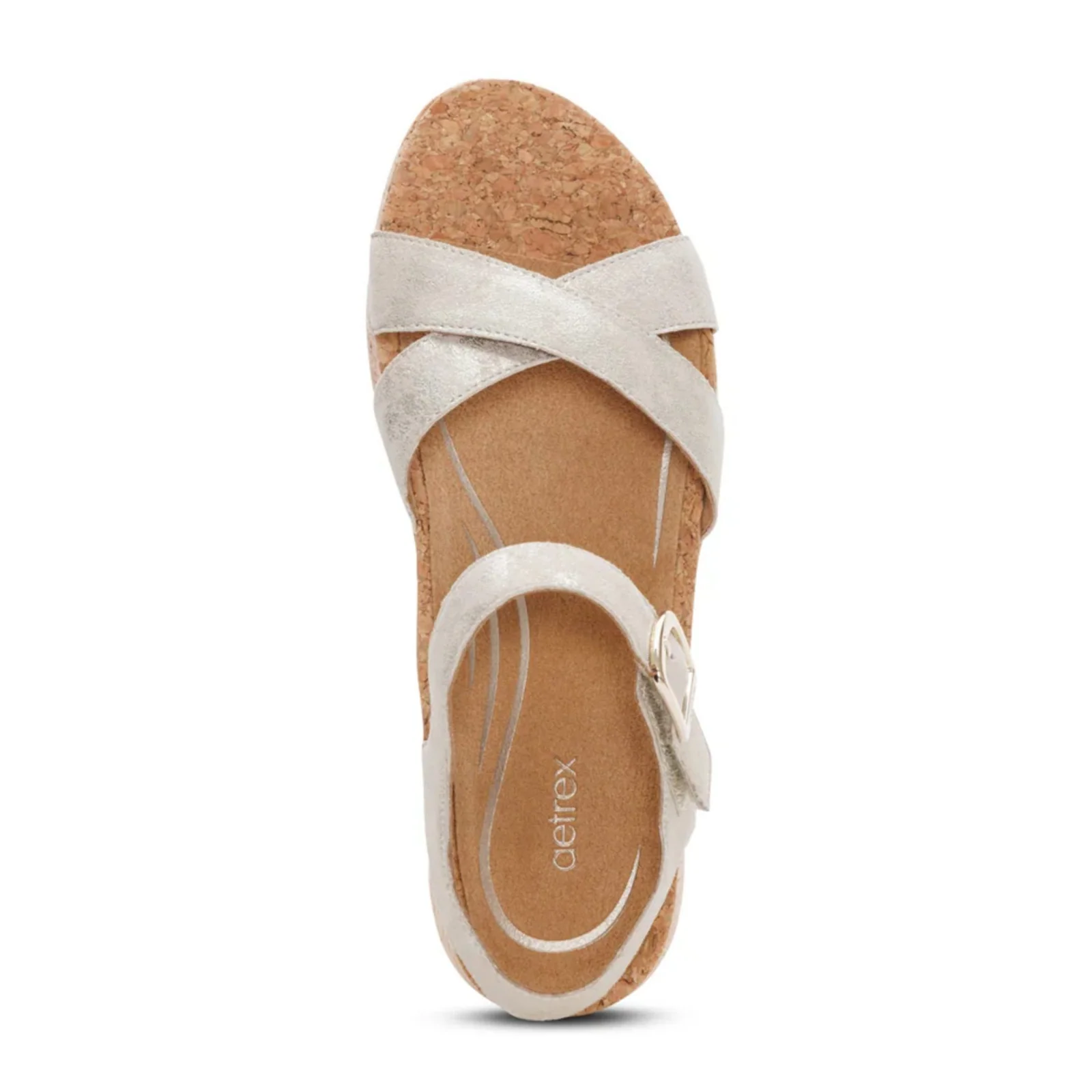 Aetrex Flora Wedge Sandal (Women) - Champagne - Image 4