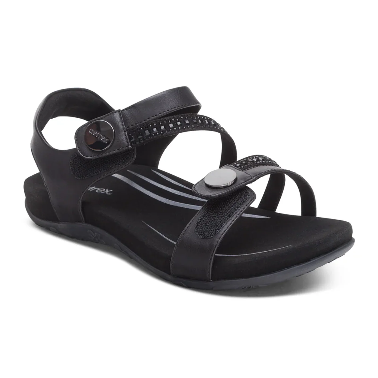 Aetrex Jess Backstrap Sandal (Women) - Black Sparkle - Image 7