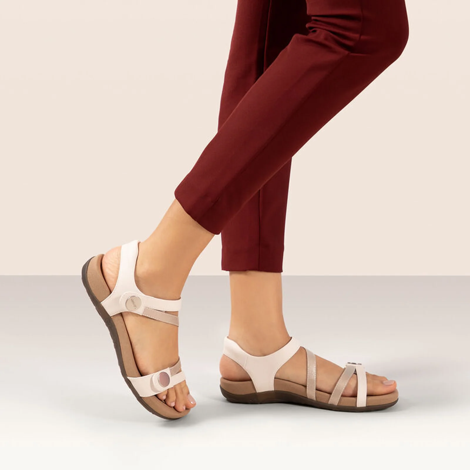 Aetrex Jess Backstrap Sandal (Women) - White - Image 8