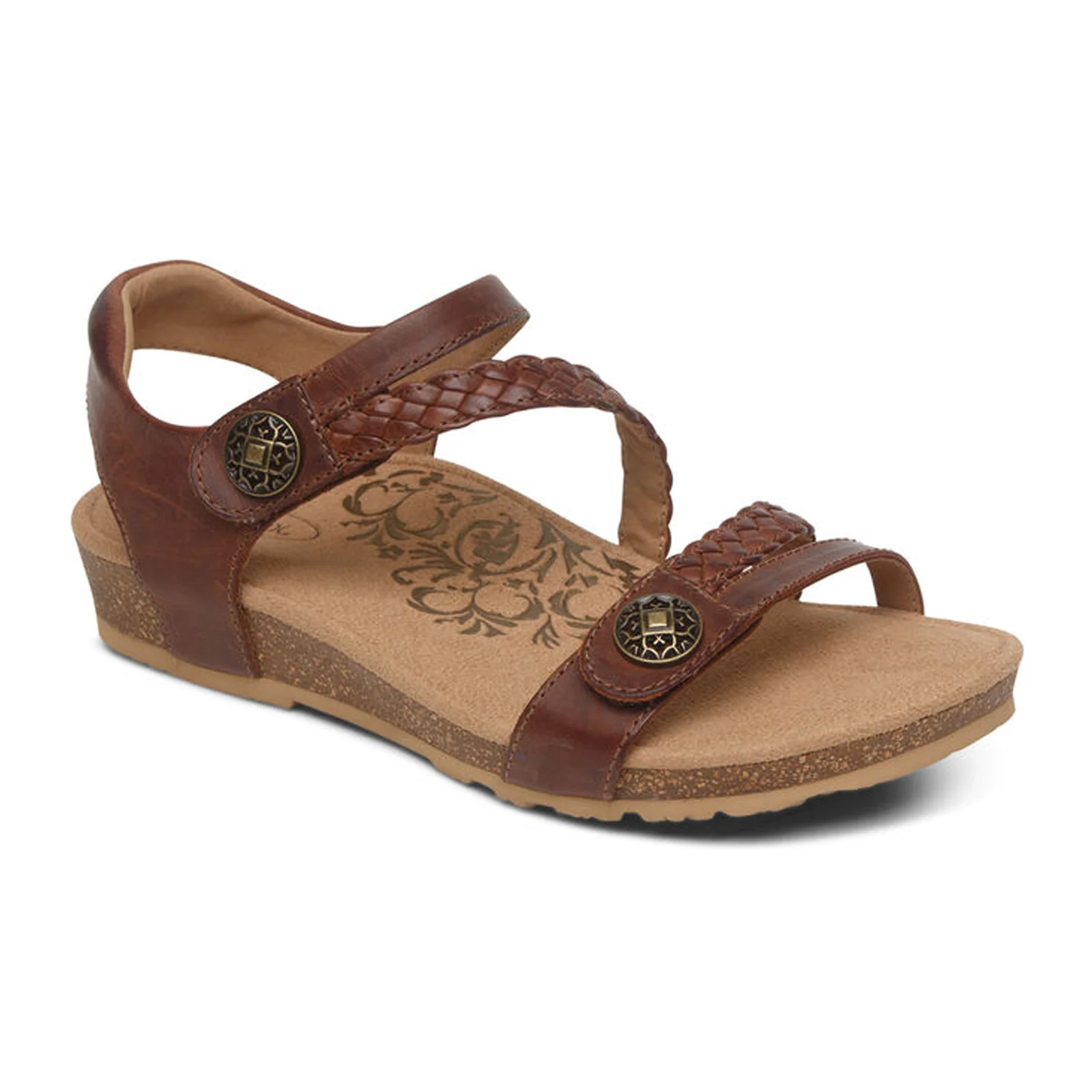 Aetrex Jillian Braided Backstrap Sandal (Women) - Walnut - Image 3
