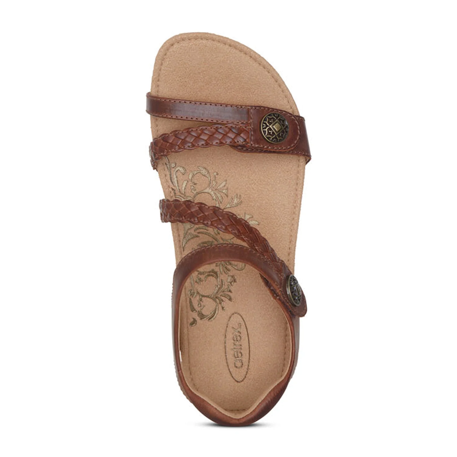 Aetrex Jillian Braided Backstrap Sandal (Women) - Walnut - Image 5