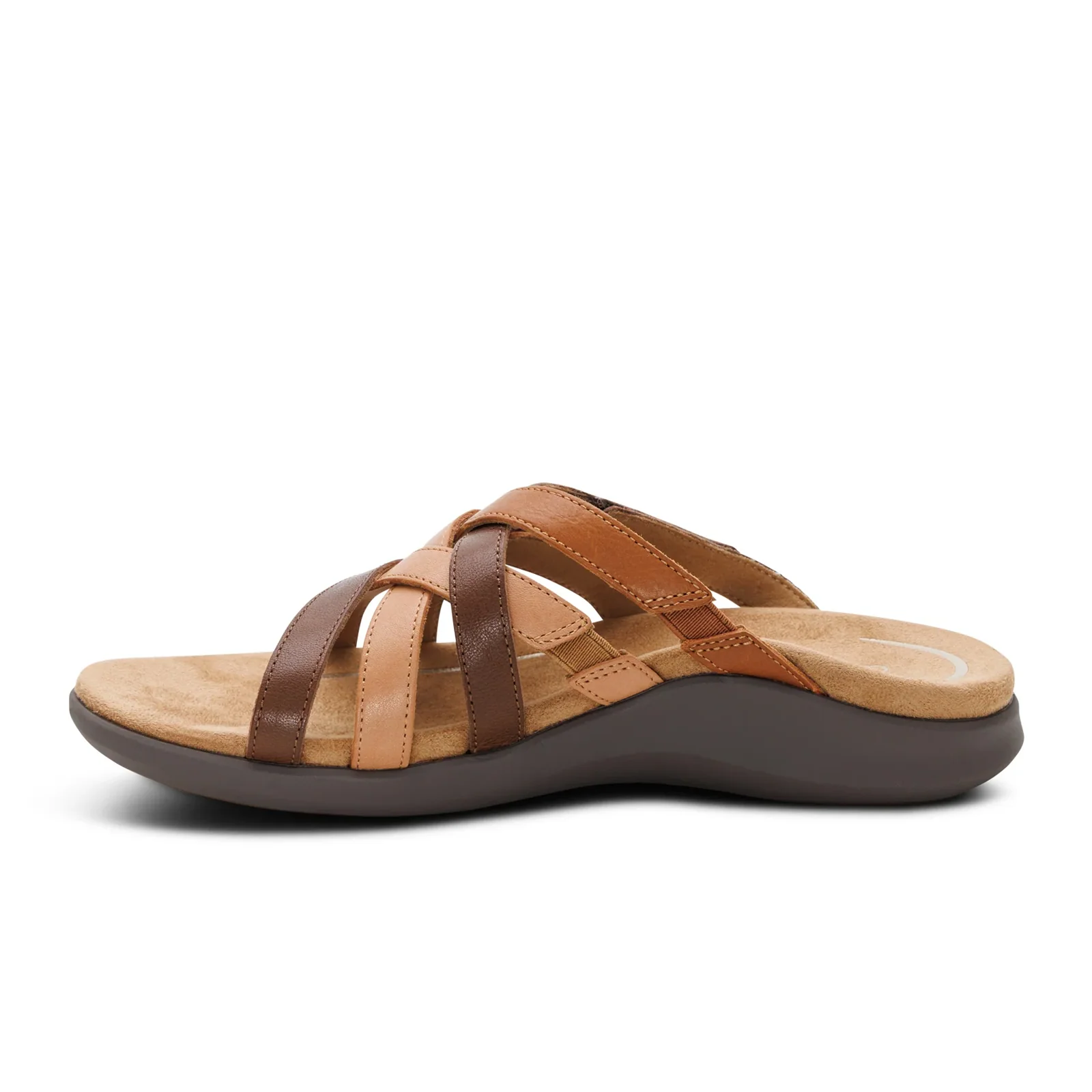 Aetrex Kasey Slide Sandal (Women) - Tan Multi - Image 2