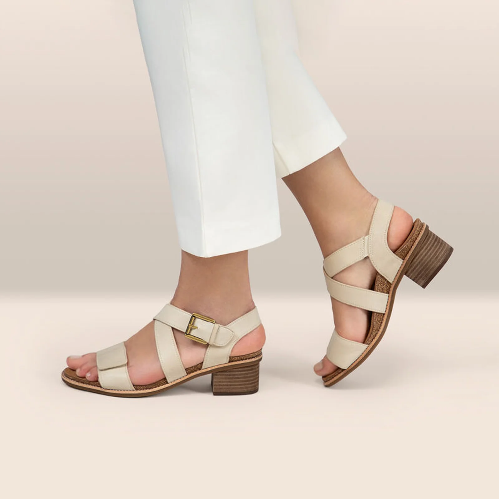 Aetrex Kristin Heeled Sandal (Women) - Ivory - Image 8