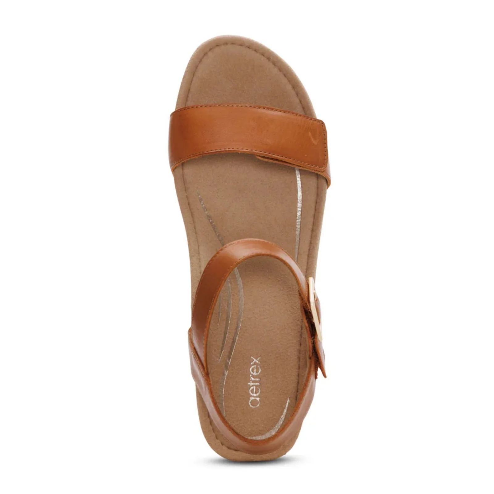 Aetrex Sydney Wedge Sandal (Women) - Cognac - Image 5