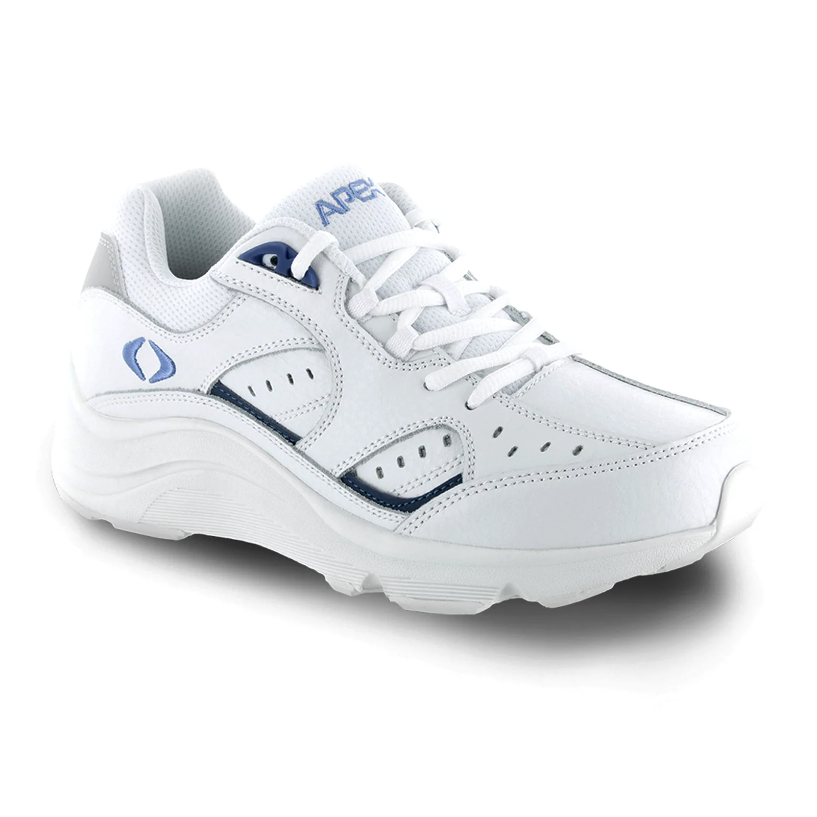 Apex Lace Walker V-Last Active Shoe (Women) - White/Periwinkle - Image 3