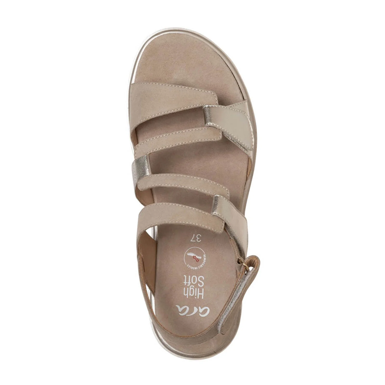Ara Bayview Wedge Sandal (Women) - Platinum/Sand Metallic - Image 3
