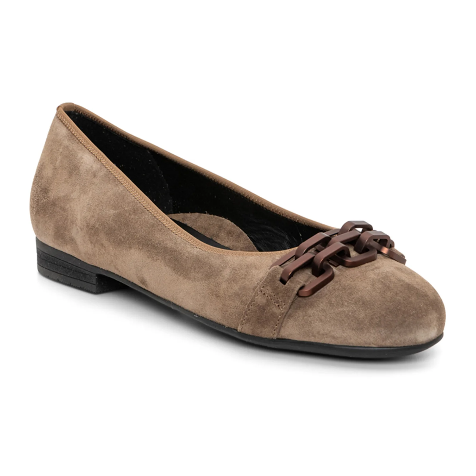 Ara Scout Chain Flat (Women) - Sesame Suede - Image 3