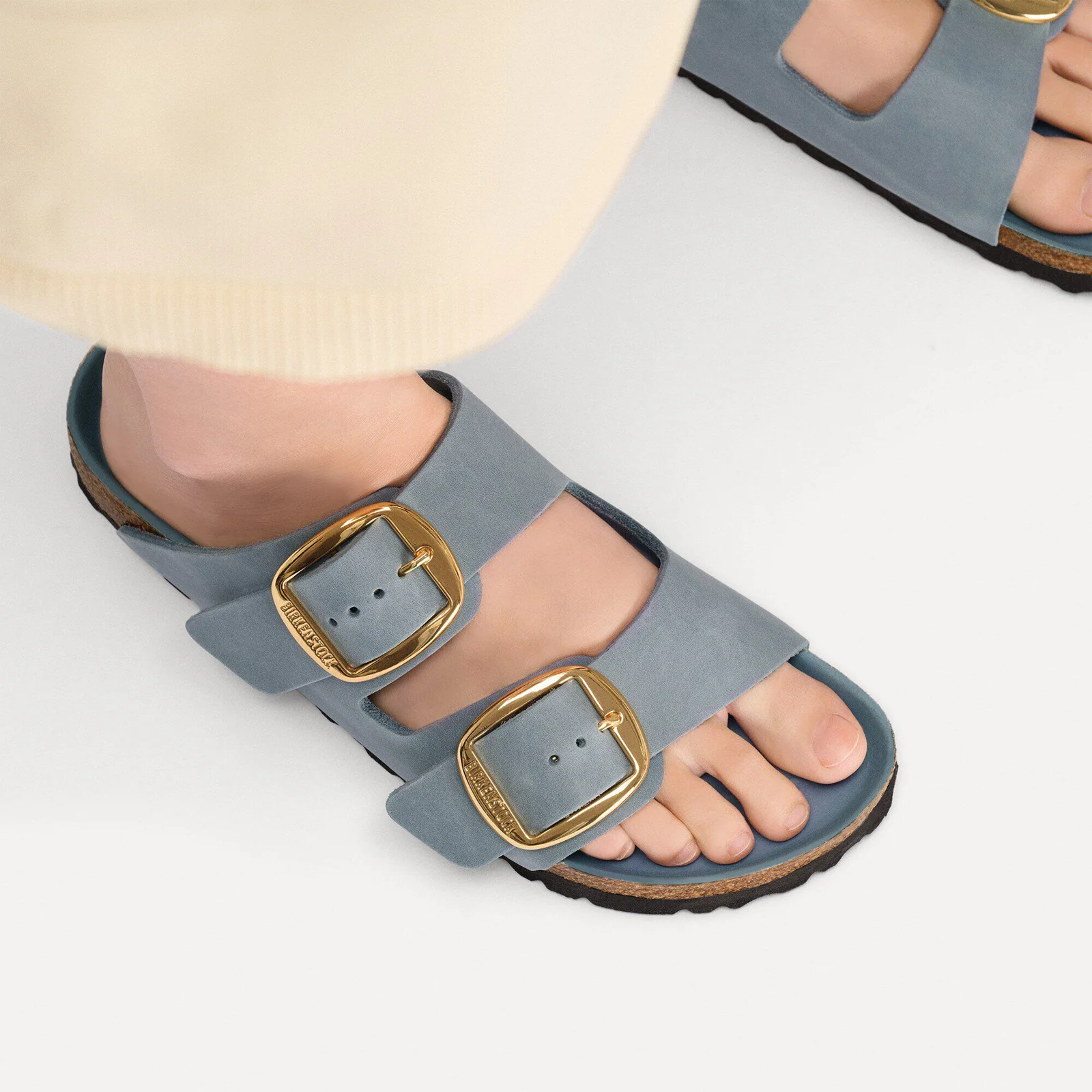 Birkenstock Arizona Big Buckle Narrow Slide Sandal (Women) - Basalt Gray Oiled Leather - Image 7