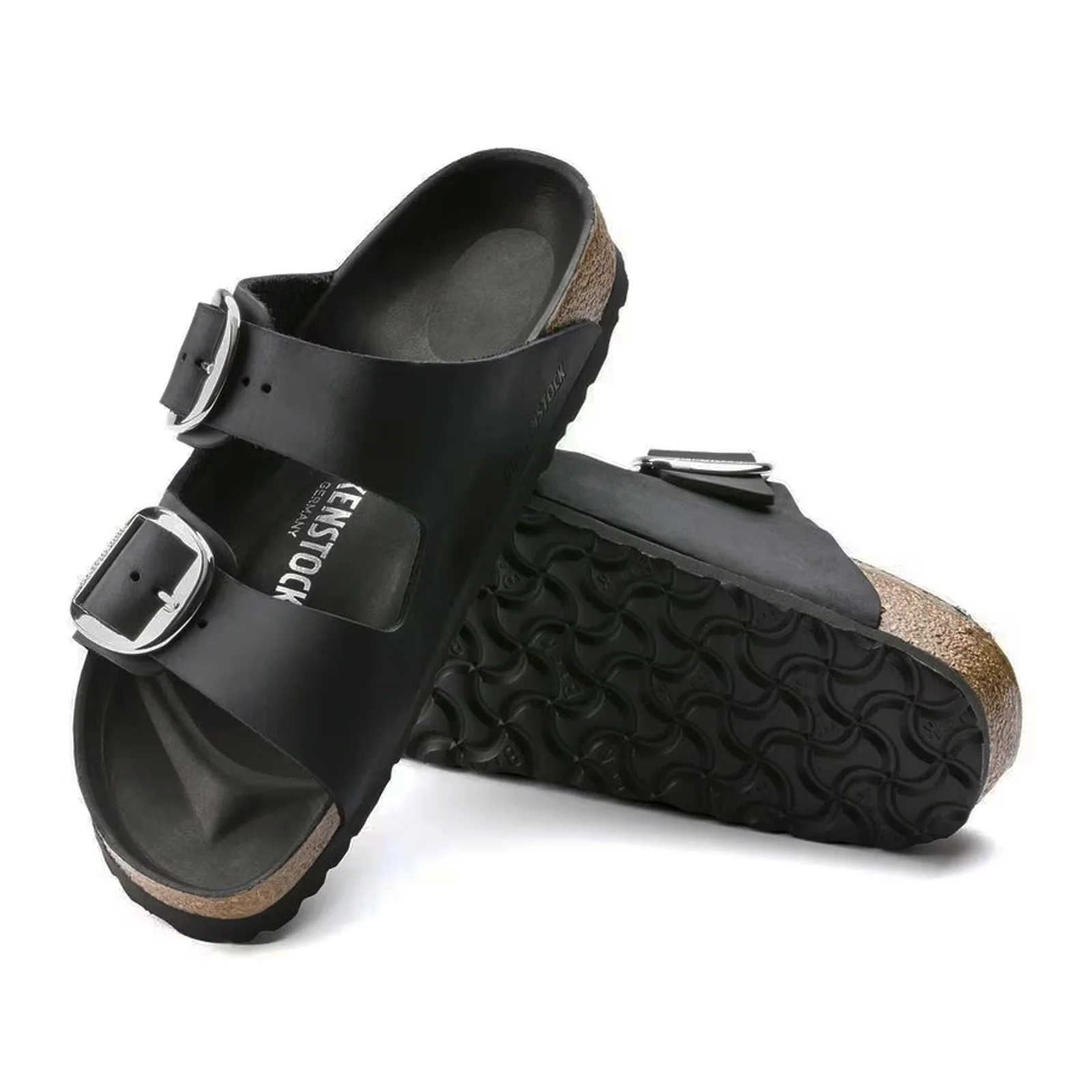 Birkenstock Arizona Big Buckle Slide Sandal (Women) - Black Oiled Leather - Image 3