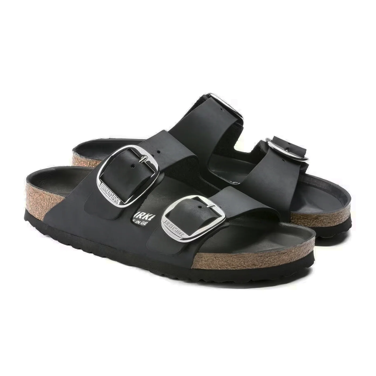 Birkenstock Arizona Big Buckle Slide Sandal (Women) - Black Oiled Leather - Image 4