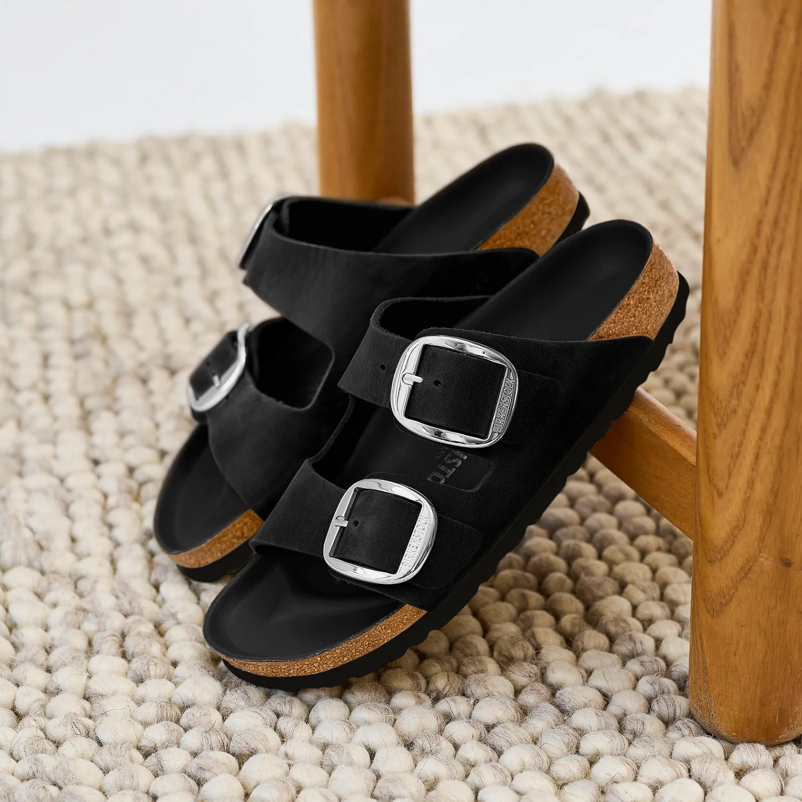Birkenstock Arizona Big Buckle Slide Sandal (Women) - Black Oiled Leather - Image 8