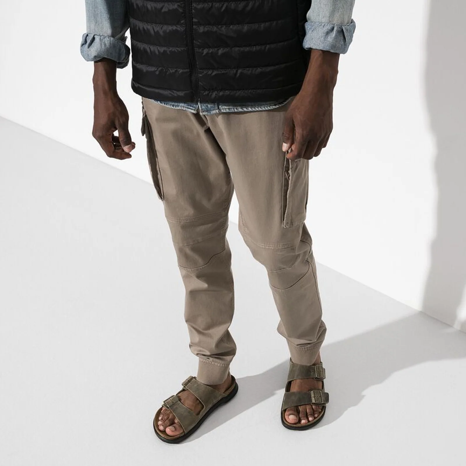 Birkenstock Arizona Crosstown Slide Sandal (Men) - Faded Khaki Oiled Leather - Image 6