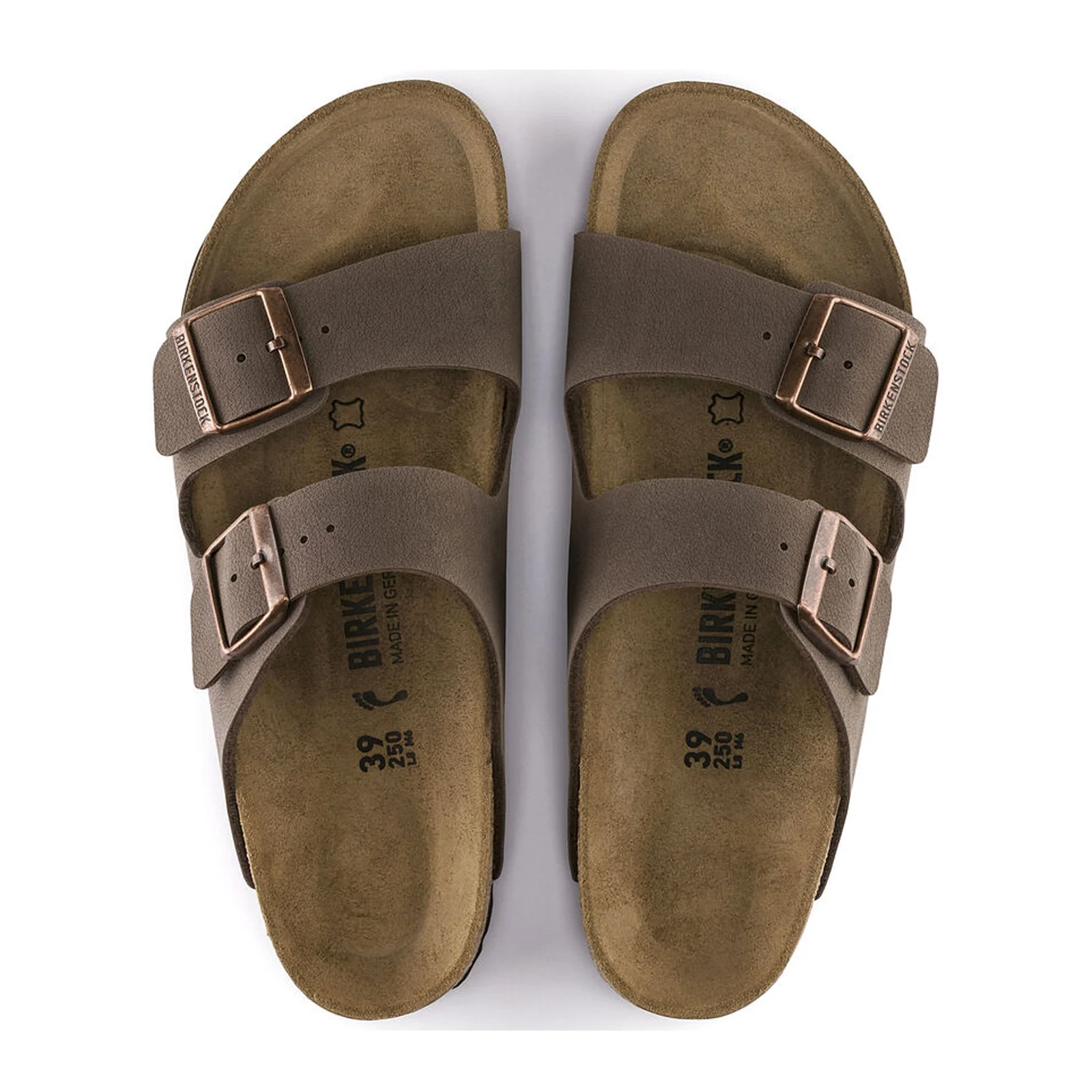 Birkenstock Arizona Narrow Slide Sandal (Unisex) - Mocha Birkibuc - Image 2