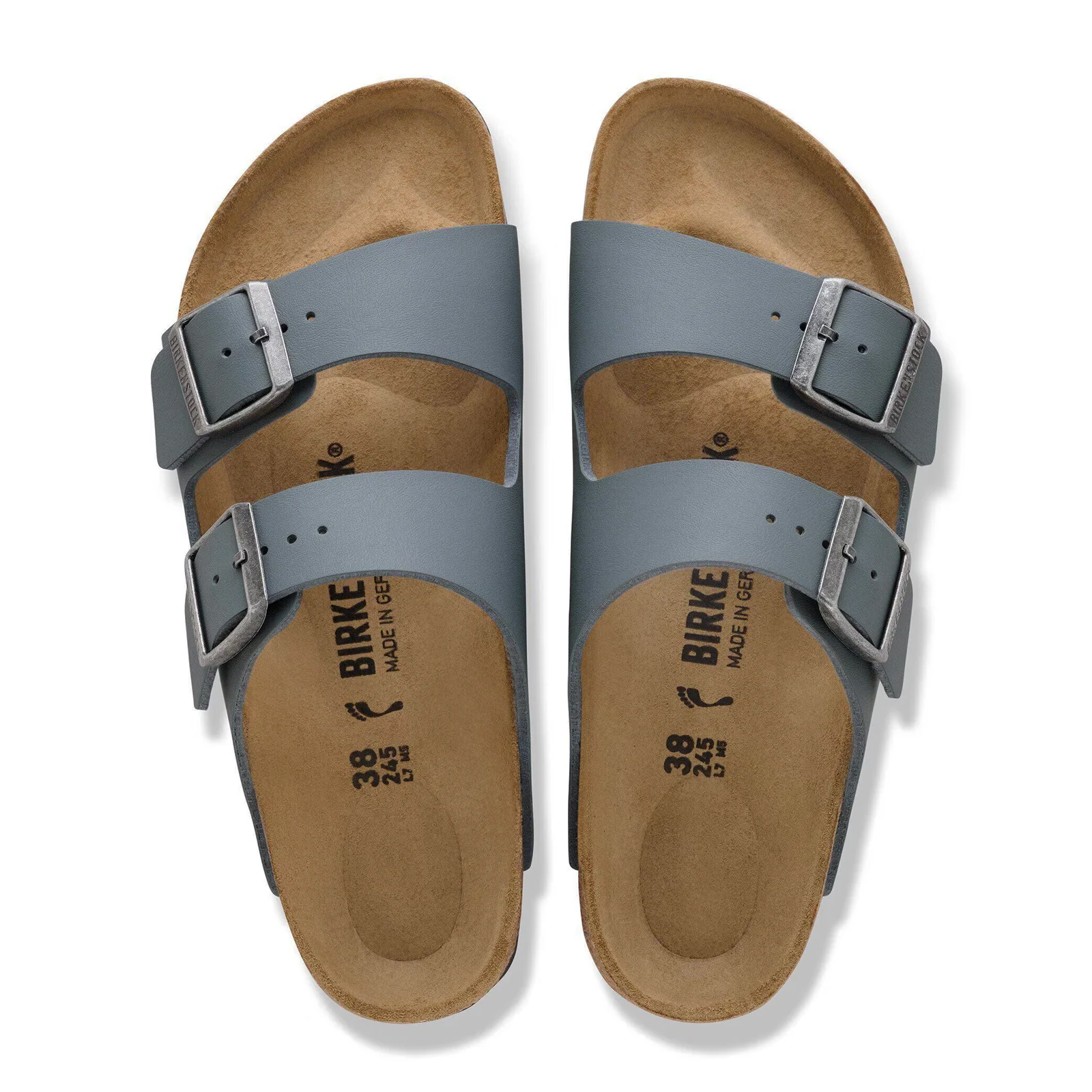 Birkenstock Arizona Slide Sandal (Unisex) - Basalt Gray Birko-Flor - Image 2