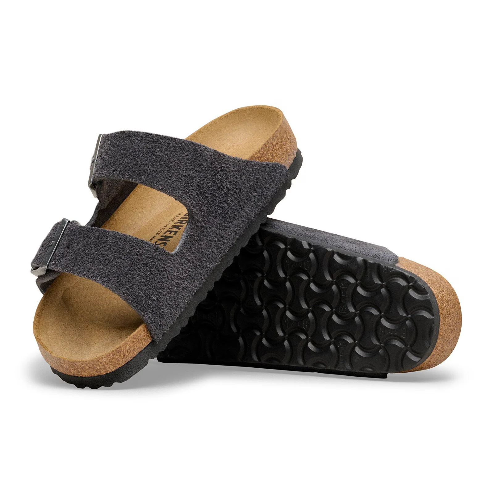 Birkenstock Arizona Slide Sandal (Men) - Charcoal Suede - Image 3