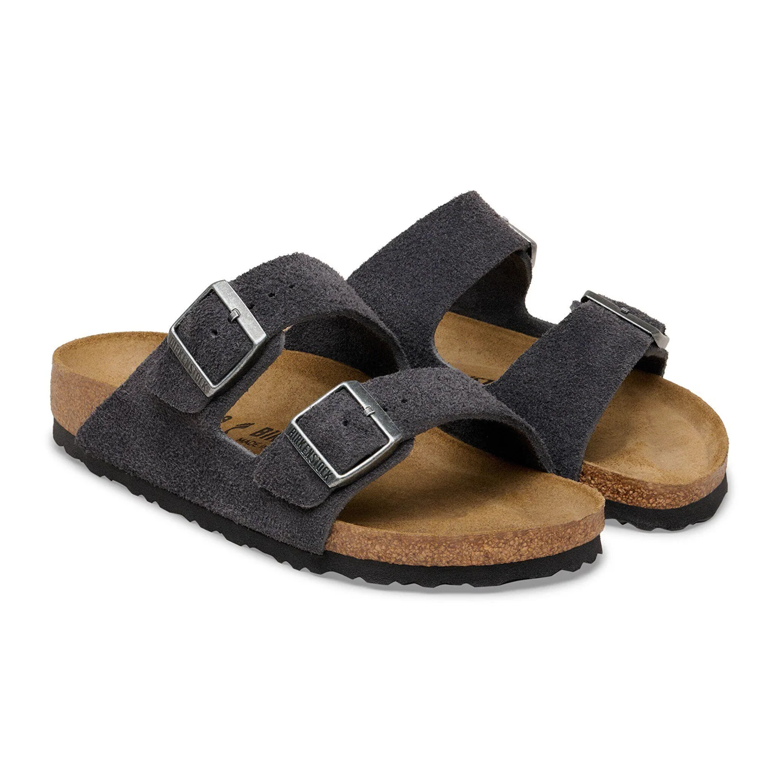 Birkenstock Arizona Slide Sandal (Men) - Charcoal Suede - Image 4