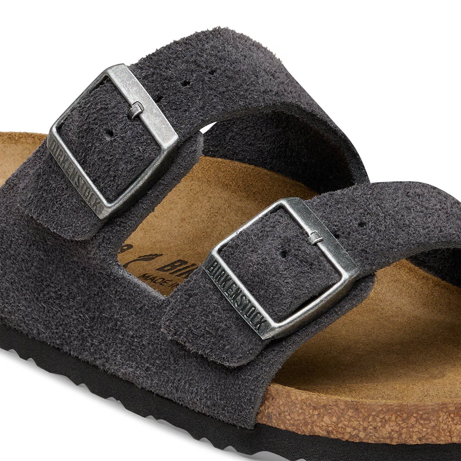 Birkenstock Arizona Slide Sandal (Men) - Charcoal Suede - Image 5