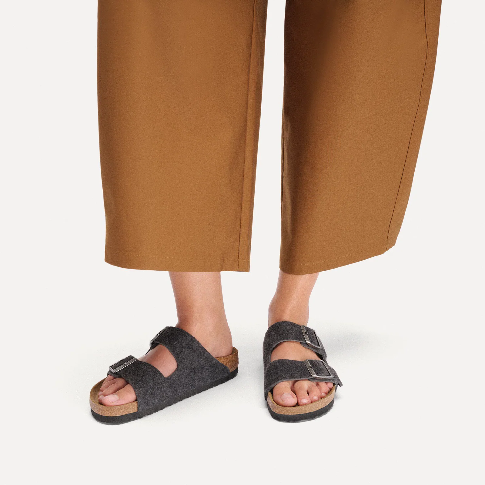 Birkenstock Arizona Slide Sandal (Men) - Charcoal Suede - Image 6