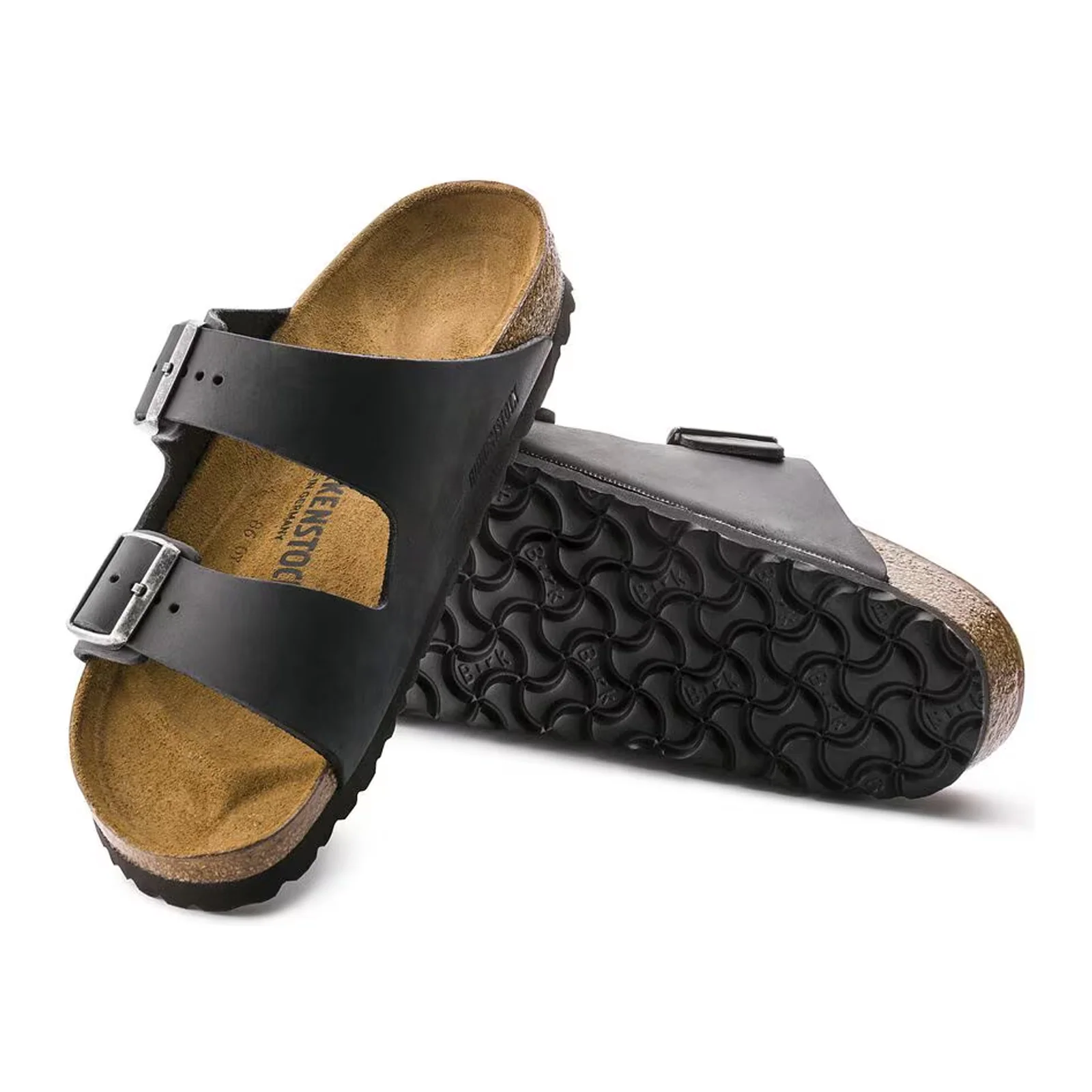 Birkenstock Arizona Slide Sandal (Unisex) - Black Oiled Leather - Image 3