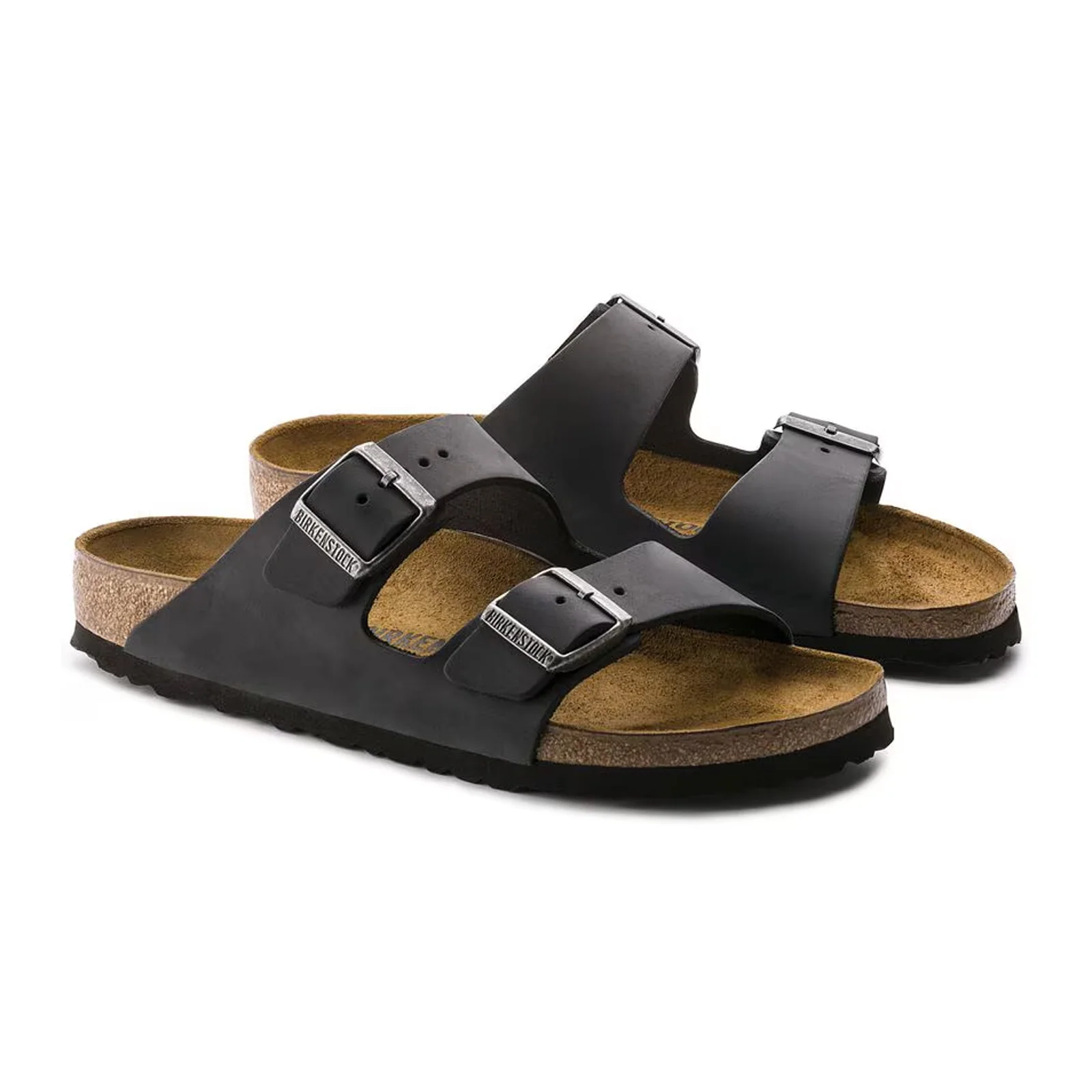 Birkenstock Arizona Slide Sandal (Unisex) - Black Oiled Leather - Image 4