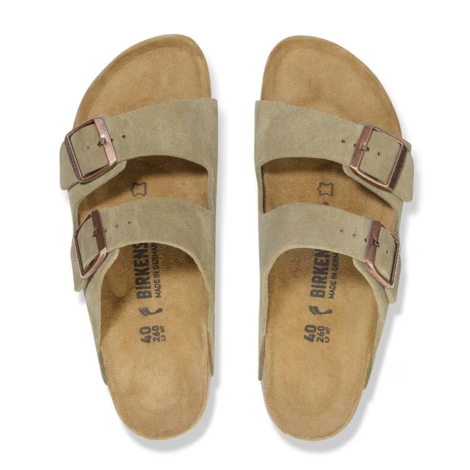 Birkenstock Arizona Slide Sandal (Unisex) - Taupe Suede - Image 2