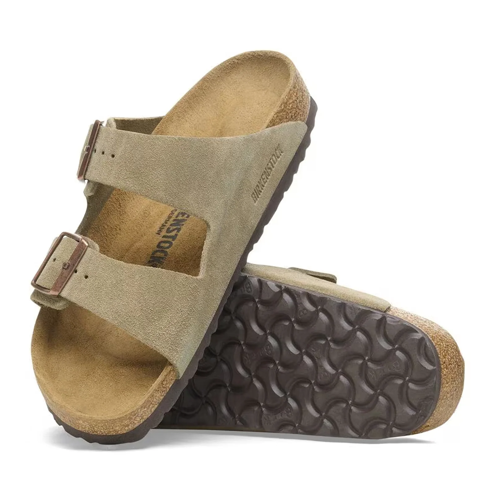 Birkenstock Arizona Slide Sandal (Unisex) - Taupe Suede - Image 3