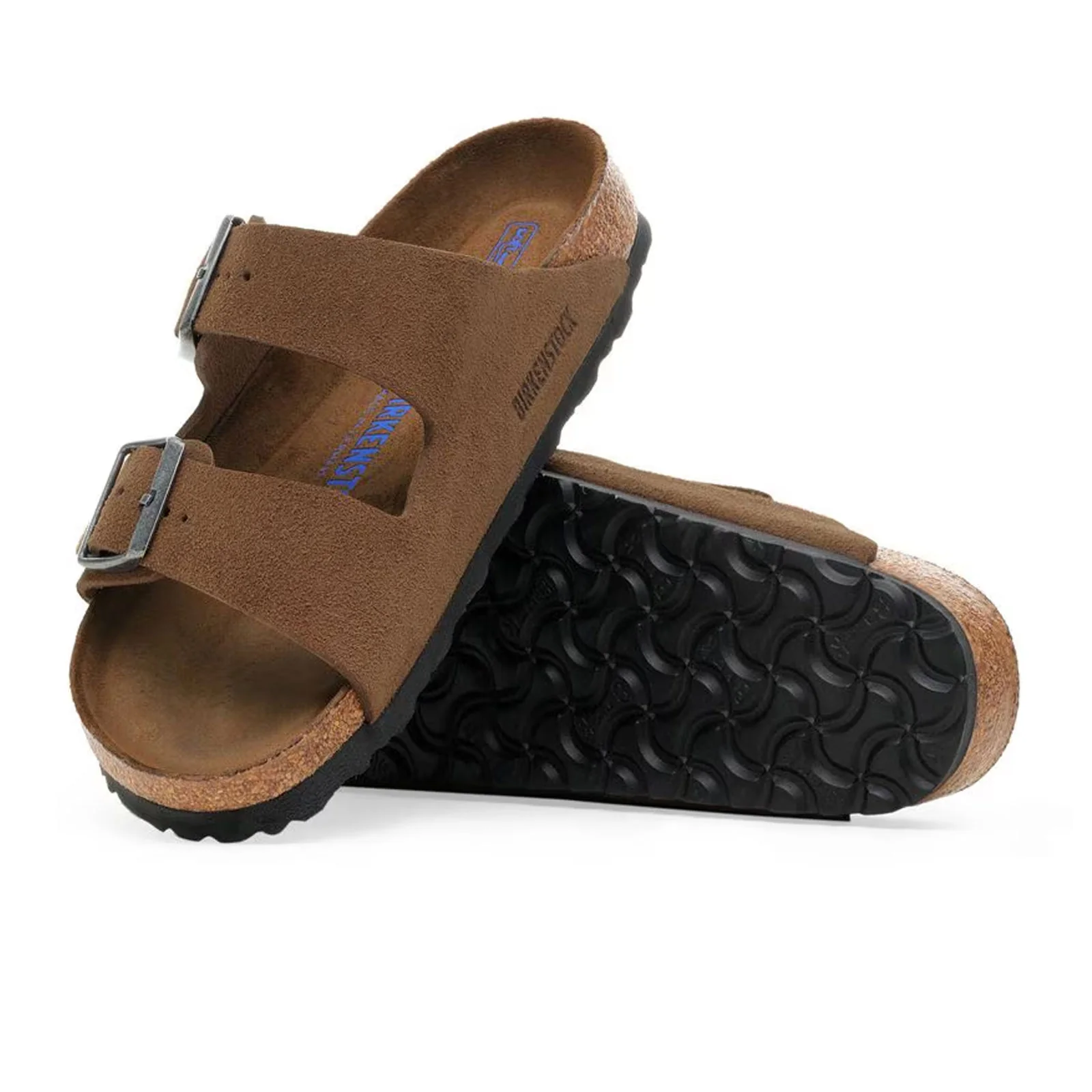 Birkenstock Arizona Soft Footbed Slide Sandal (Men) - Dark Tea Suede - Image 4