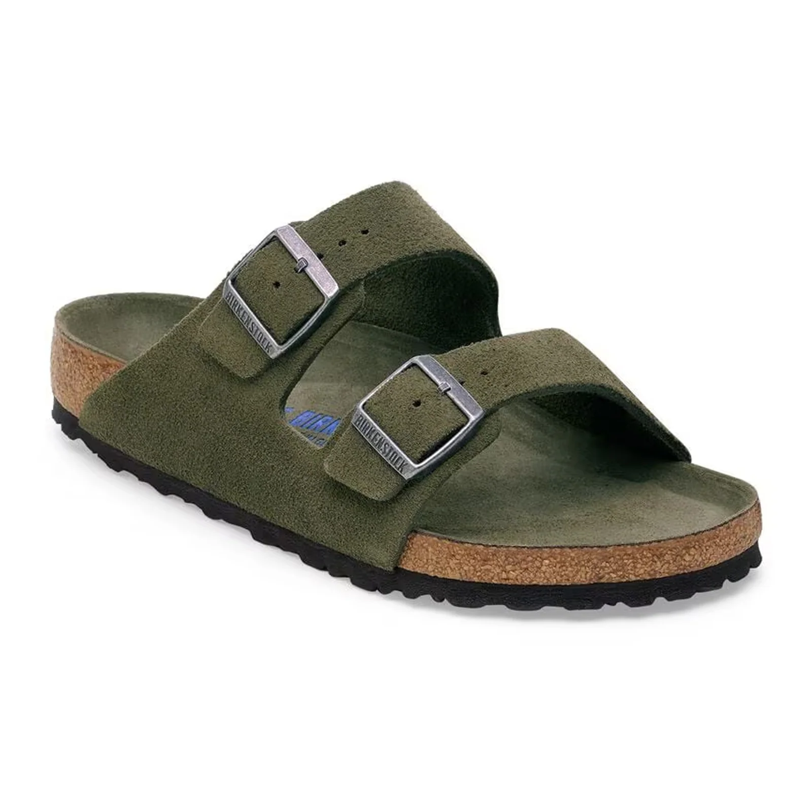 Birkenstock Arizona Soft Footbed Slide Sandal (Men) - Thyme Suede