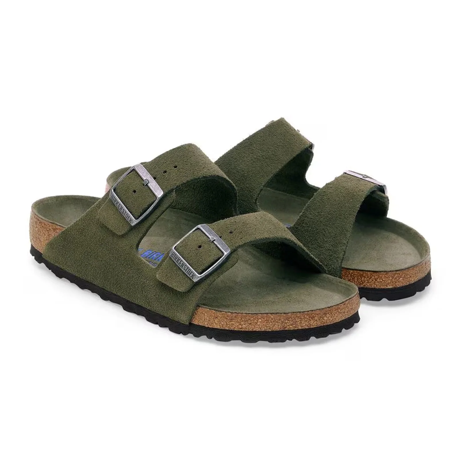 Birkenstock Arizona Soft Footbed Slide Sandal (Men) - Thyme Suede - Image 4