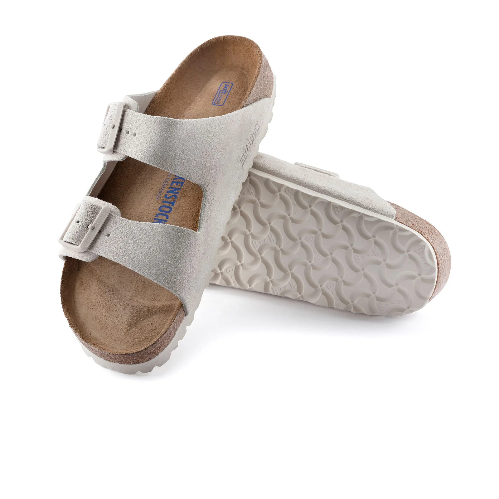 Birkenstock Arizona Soft Footbed Slide Sandal (Unisex) - Antique White Suede - Image 3