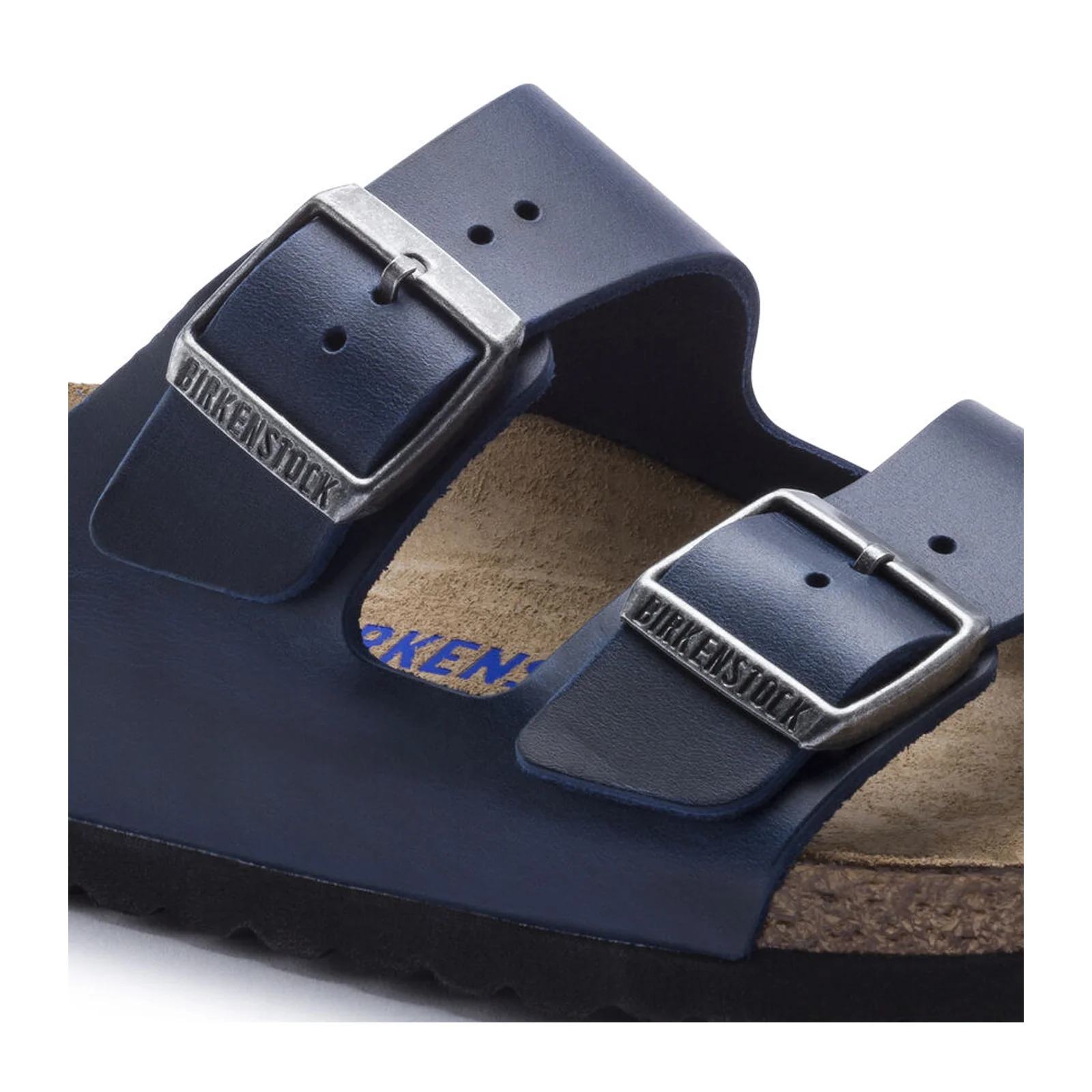 Birkenstock Arizona Soft Footbed Slide Sandal (Unisex) - Blue Oiled Leather - Image 5
