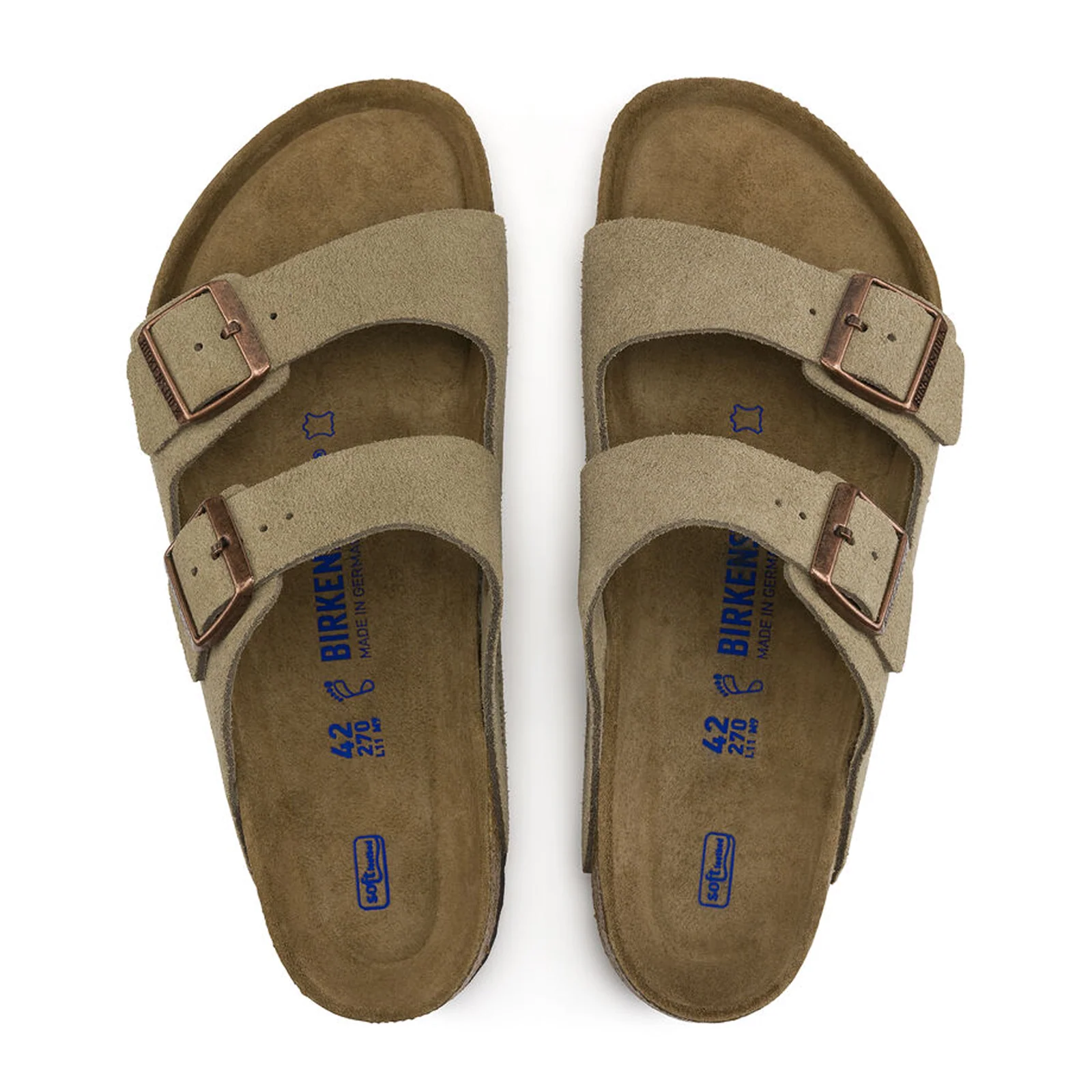 Birkenstock Arizona Soft Footbed Slide Sandal (Unisex) - Taupe Suede - Image 2
