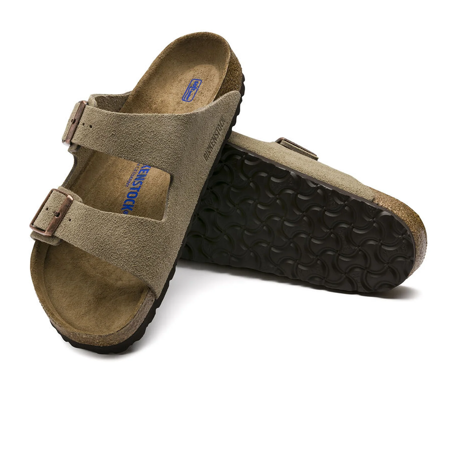 Birkenstock Arizona Soft Footbed Slide Sandal (Unisex) - Taupe Suede - Image 3