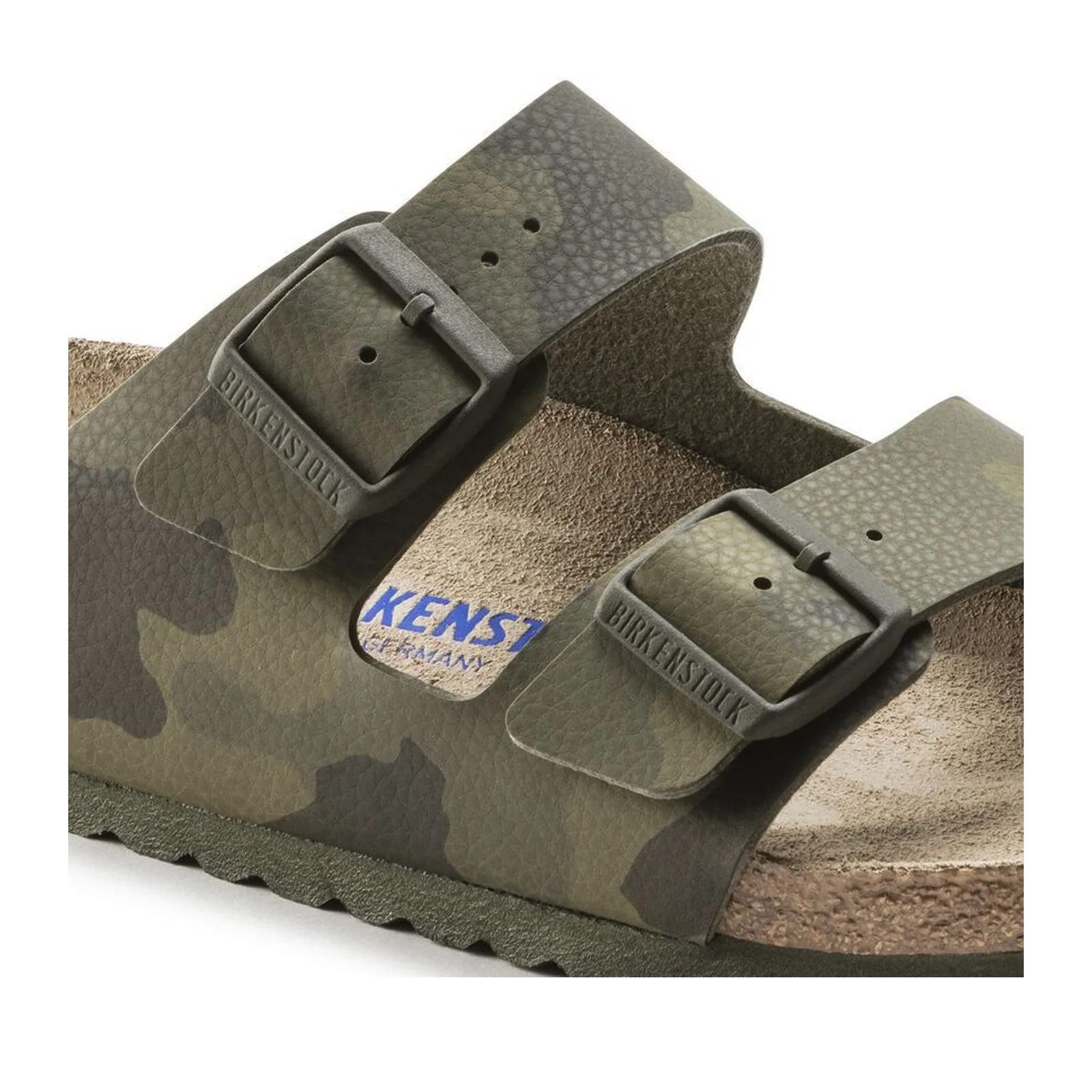 Birkenstock Arizona Soft Footbed Slide Sandal (Women) - Desert Soil Camo Green Birko-Flor - Image 5