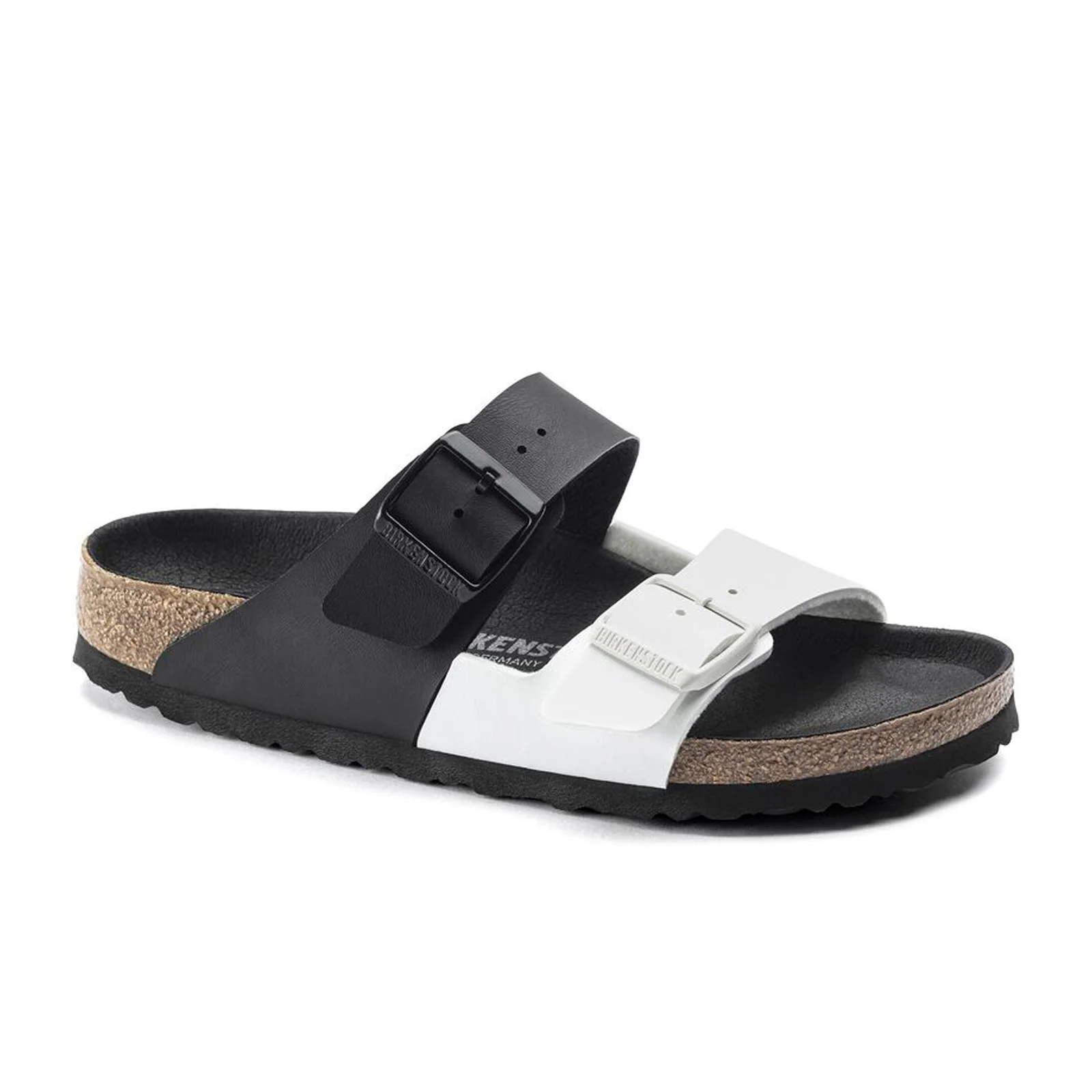 Birkenstock Arizona Split Slide Sandal (Women) - Black/White Birko-Flor