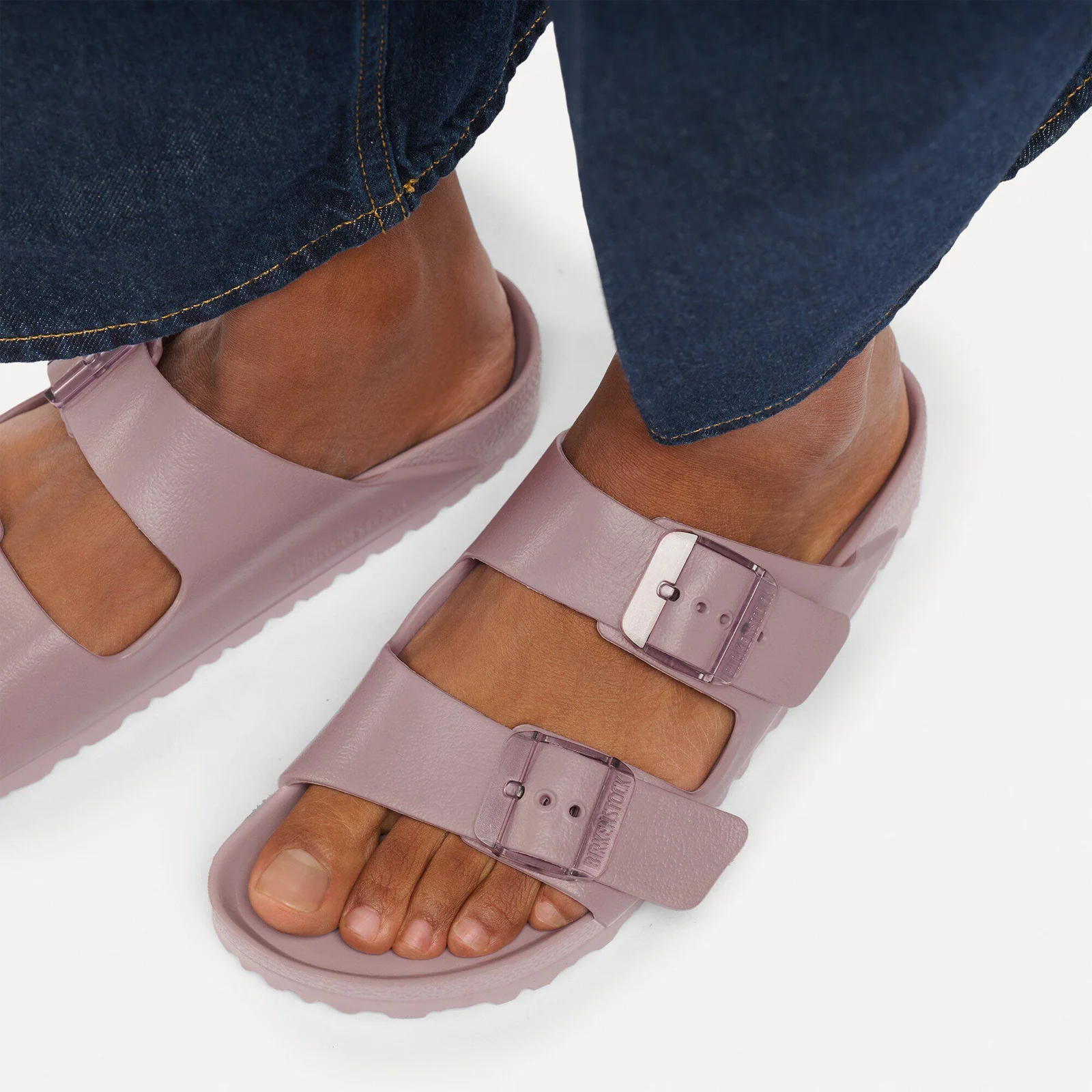 Birkenstock Arizona Stealth Buckle Slide Sandal (Women) - Faded Purple EVA - Image 7