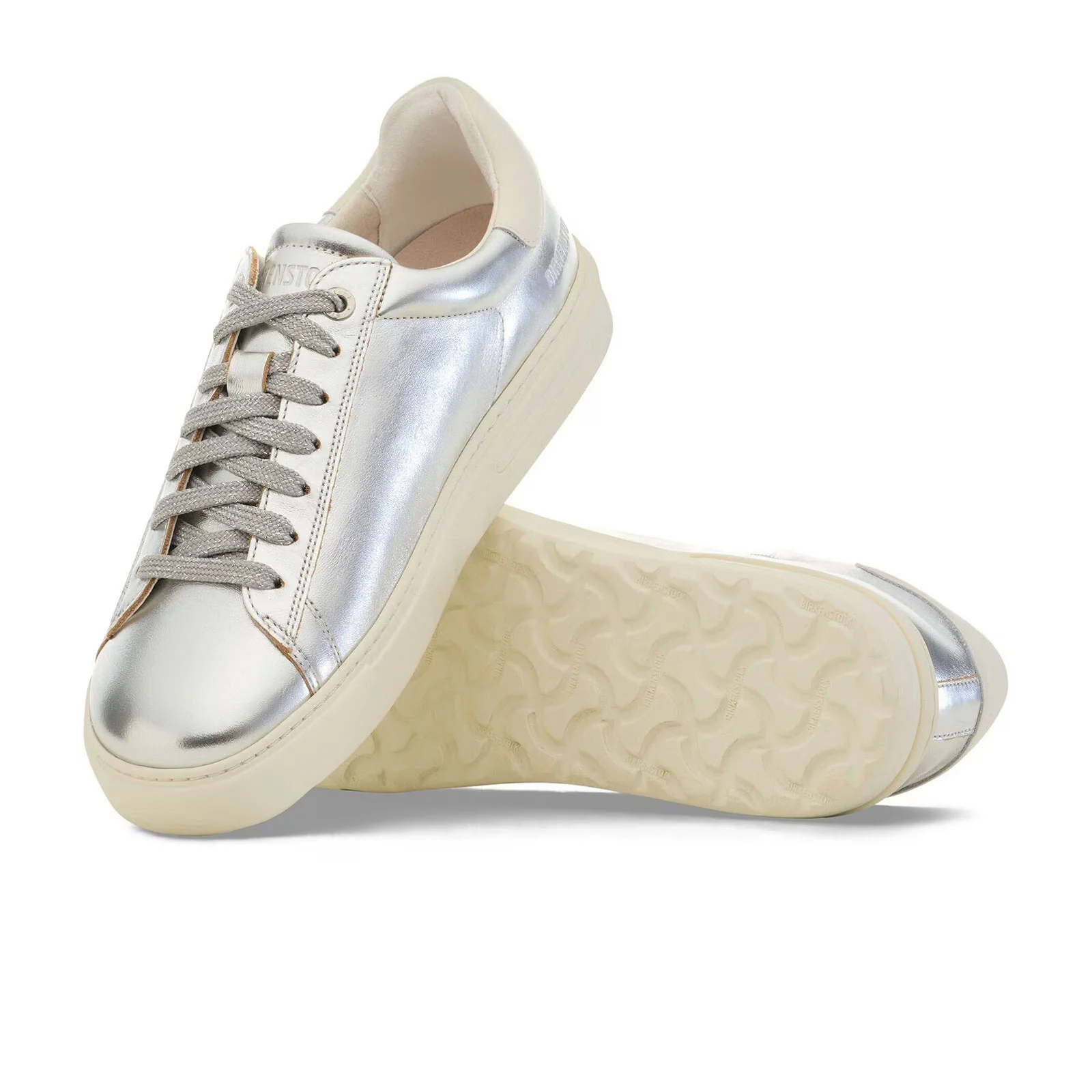 Birkenstock Bend Sneaker (Women) - Metallic Silver/White Leather - Image 3