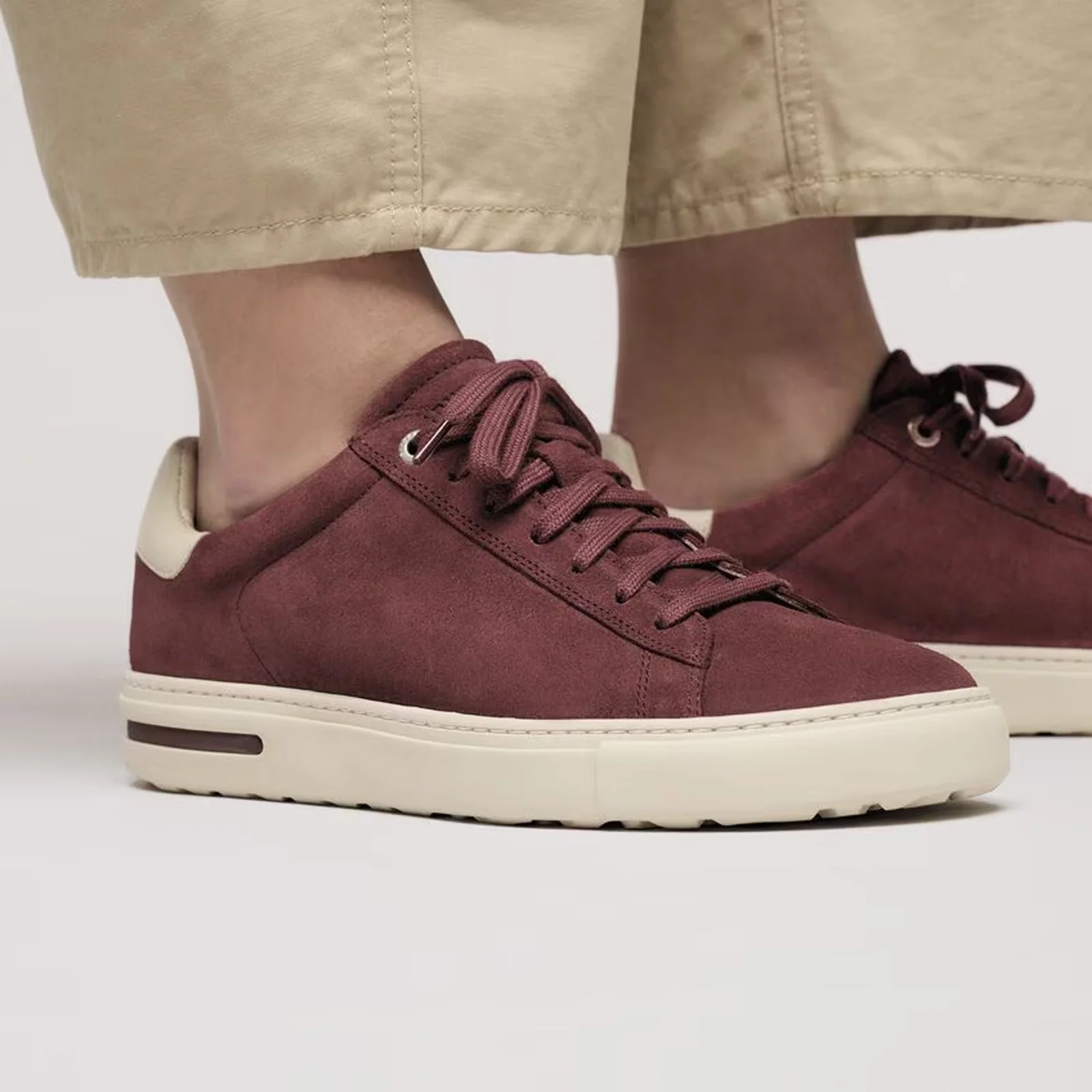 Birkenstock Bend Varsity Sneaker (Women) - Zinfandel Suede/Eggshell Leather - Image 7
