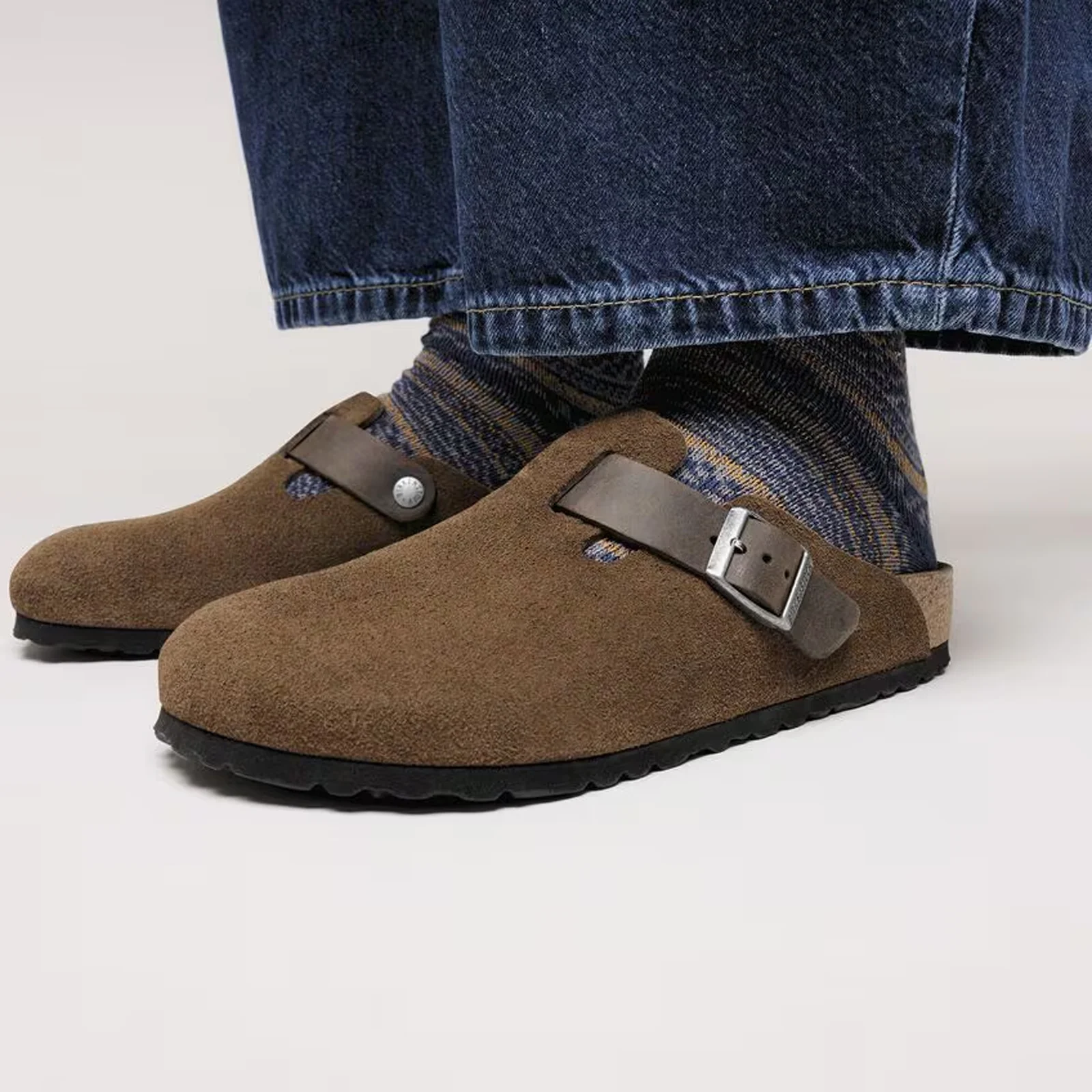 Birkenstock Boston Clog (Men) - Dark Tea Suede/Dark Tea Oiled Leather - Image 7