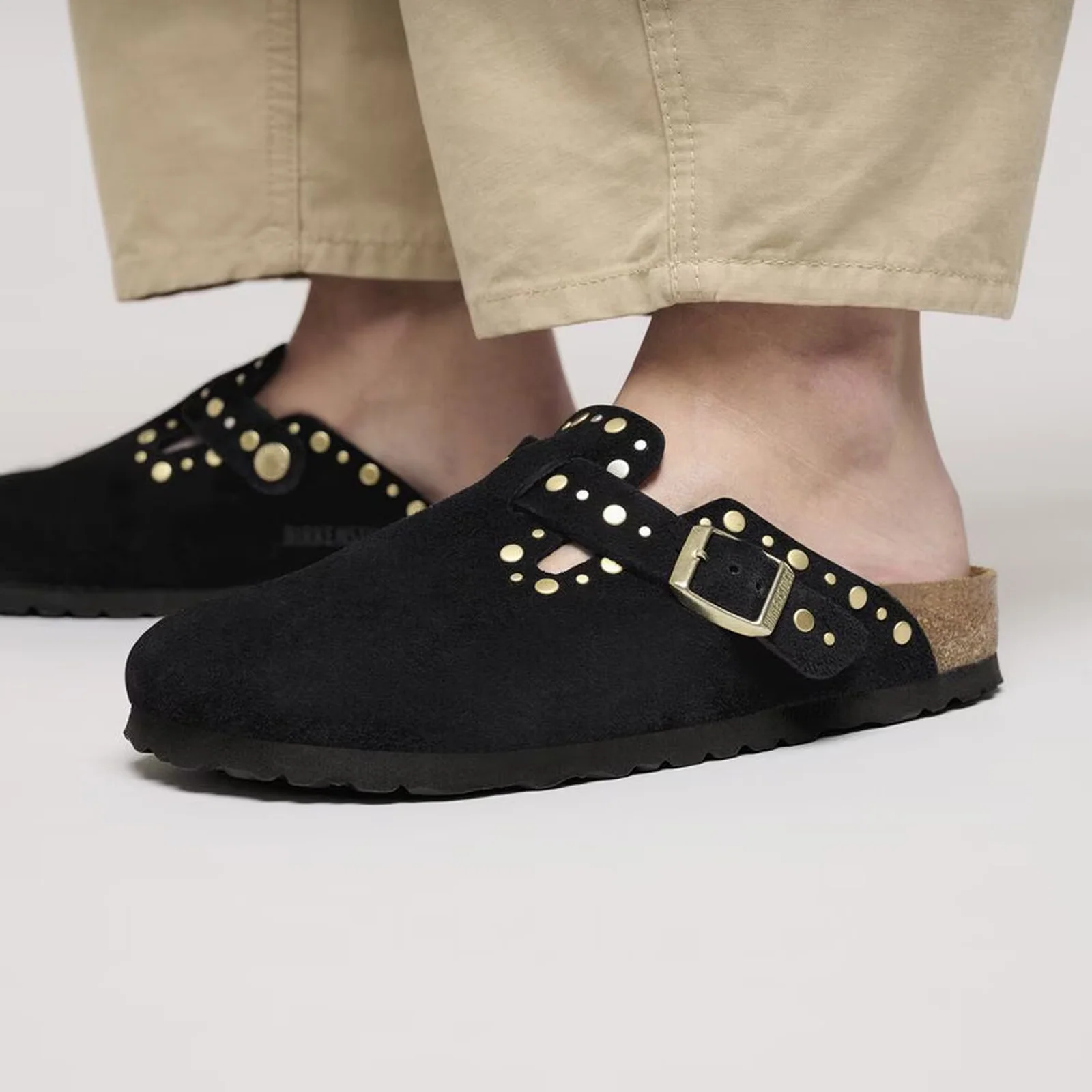 Birkenstock Boston Rivet Clog (Women) - Black Suede - Image 8