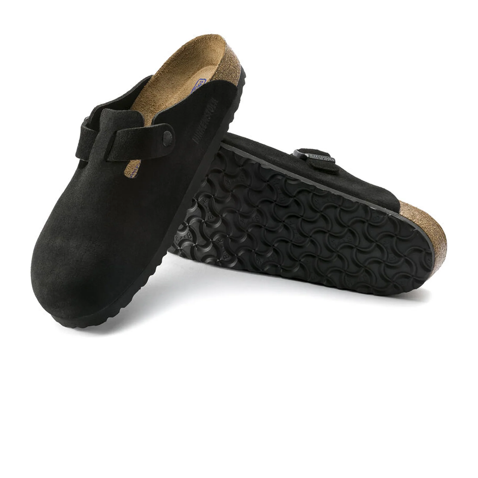 Birkenstock Boston Soft Footbed Narrow Clog (Unisex) - Black Suede - Image 3