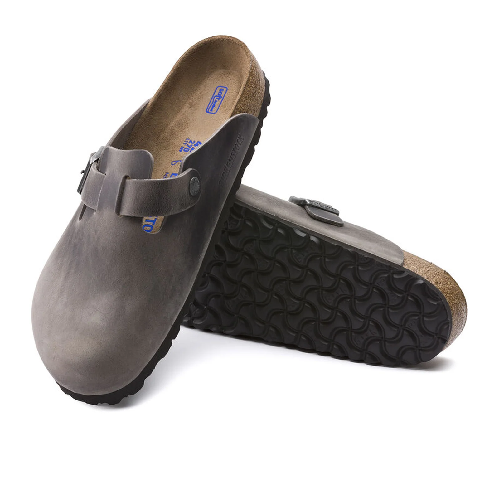Birkenstock Boston Soft Footbed Narrow Clog (Women) - Iron Oiled Leather - Image 3