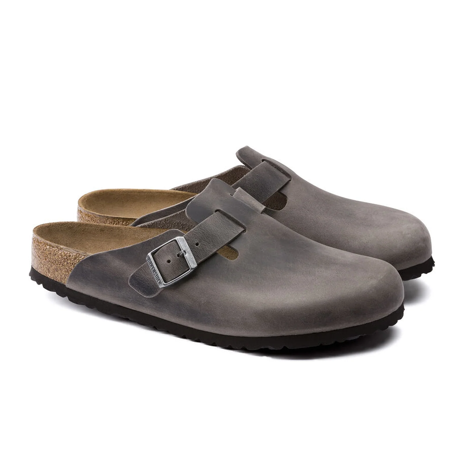 Birkenstock Boston Soft Footbed Narrow Clog (Women) - Iron Oiled Leather - Image 4