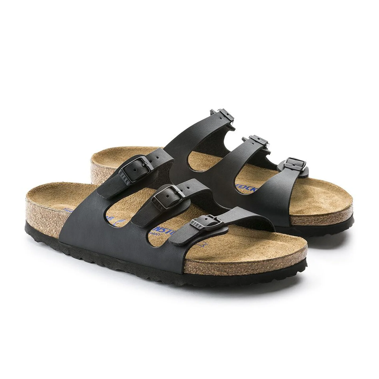 Birkenstock Florida Soft Footbed Slide Sandal (Women) - Black Birko-Flor - Image 4